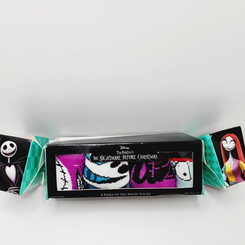 Disney Tim Burton The Nightmare Before Christmas 4 pairs no-show socks-Size 4/10